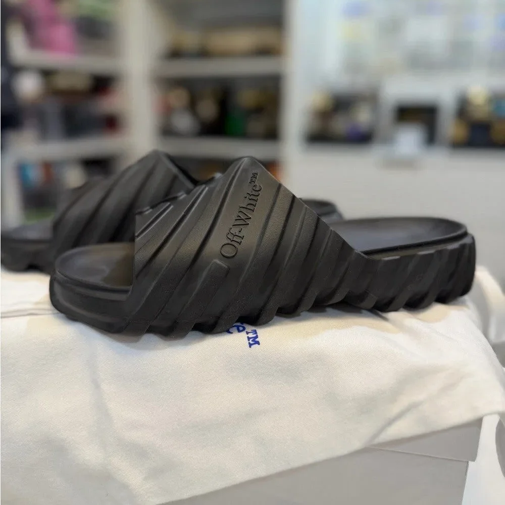 Off-White Black Men's Slide Sandals